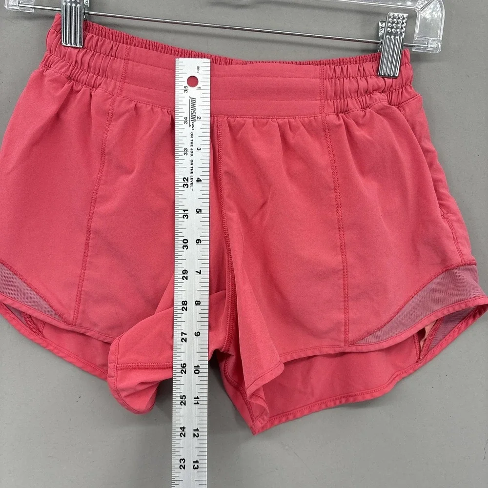 Lululemon Shorts Womens 4 Pink Lined Mesh Running Athletic Hotty Hot Low Rise